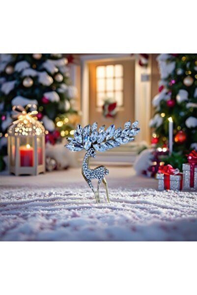 a rose jewelry Yeni Yıl Trendy Zirkon Taşlı Geyik Broş