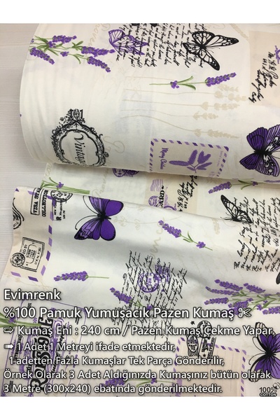 Renk Tekstil Desenli Pazen Yumuşacık Pamuk Metrelik Kumaş