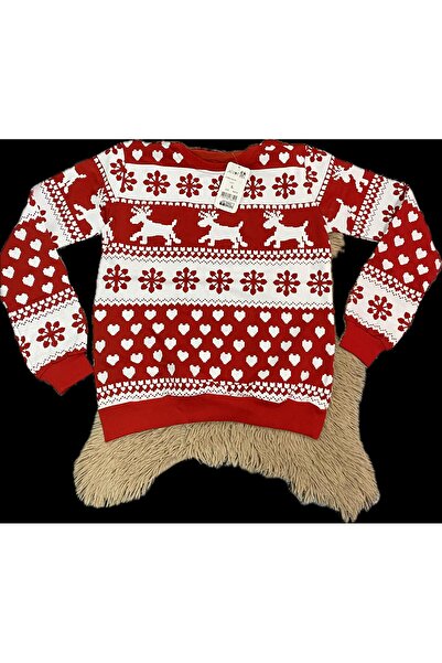 ADROM Bluza cu imprimeu de Crăciun, Roșu