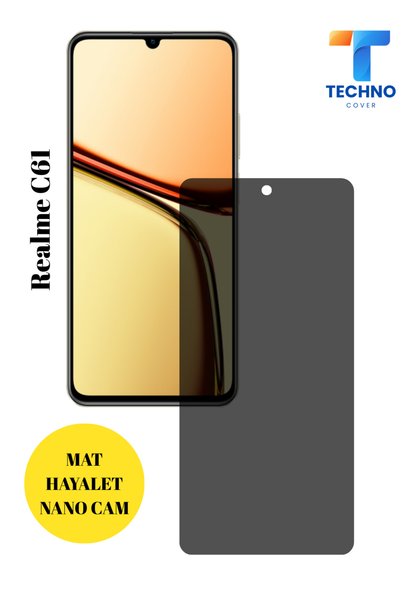 foxpower Realme C61 Hayalet Cam Mat Nano Ekran Koruyucu Darbelere Karşı Dayan...