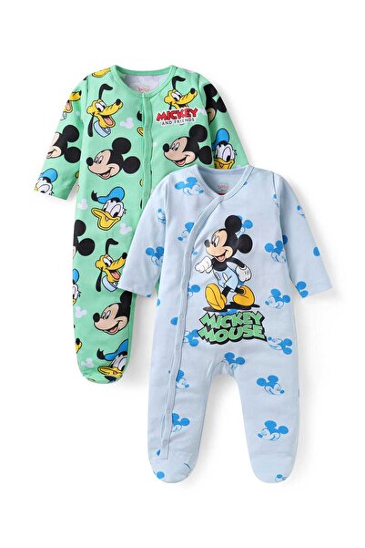 Babyhug Disney أطقم نوم متداخلة القدمين برسومات ميكي ماوس (عبوة من قطعتين) - ...