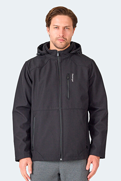 Slazenger HARMONIC Мъжко палто и яке с качулка и цип, черно