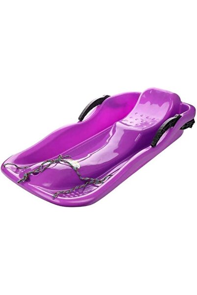 Generic Snow Sled Outdoor Plastic Skiing Board Luge for Snow, Sand & Grass with Rope (Purple, 87x40x15 cm)