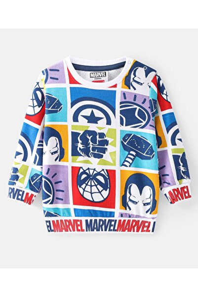 Babyhug Marvel سويت شيرت برسومات أفنجرز - أبيض