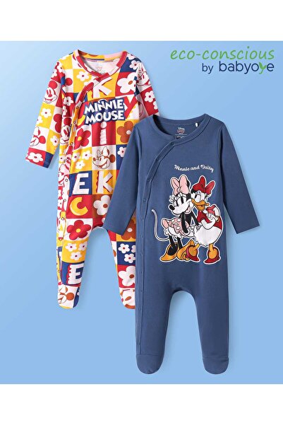 Babyoye Disney Interlock Sleep Suits with Minnie Mouse Graphics (Pack of 2) -...