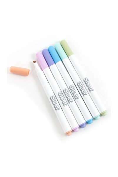 Siser Σετ 6 μαρκαδόρων εξάχνωσης παστέλ για μεταφορά θερμότητας σε ρούχα