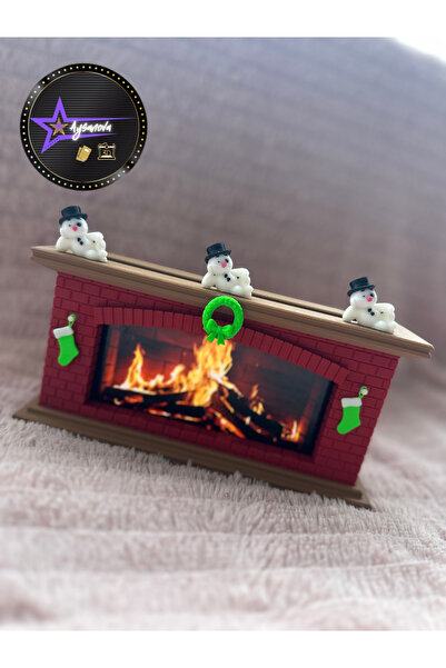 aysanova süslü şömine telefon tutucu yılbaşı özel