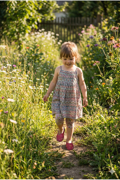 belixspor أحذية باتيك للبنات للحديقة والزراعة مقاس 21-30 باللون الوردي مع رمو...