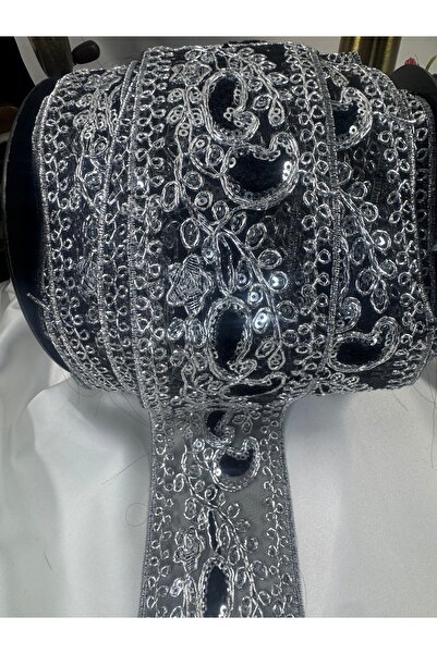 jasmina store gold işlemeli kadife detaylı etnik şerit dantel