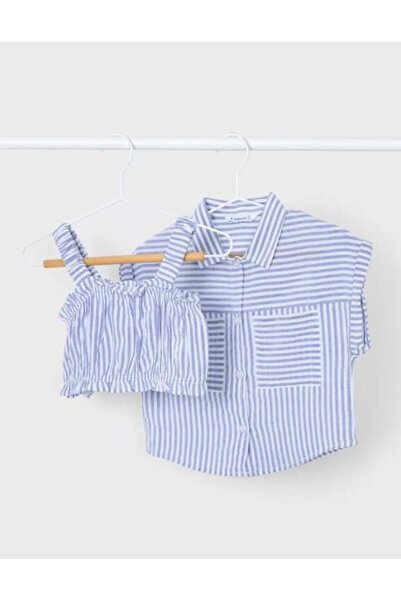 MAYORAL بلوزة مخططة للفتيات مكونة من قطعتين 3185 GKM0183