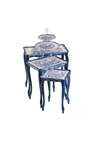 Tirinnanzi Blue Victoriana 3'lü Zigon Seti