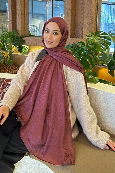 lamelif Bloom Desen Ayrobin Floş Jakar Şal Gül