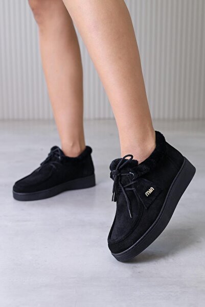 Stil Durağı navora model 3 cm tabanlı orjinal deri yeni sezon bot SIYAH