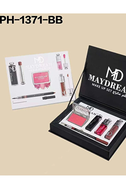 MAYDREAM Black set: lipsticks + lip gloss + lip liner + powder blush PH-1371B