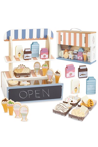 mamabrum Foldable wooden shop - cafe, pastry shop with accessories