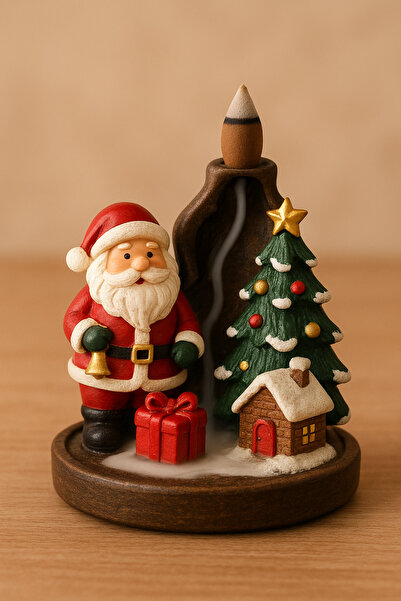 TütsünStore Yılbaşı Özel Geri Akış Tütsülük – Noel Baba & Çam Ağacı Modeli
