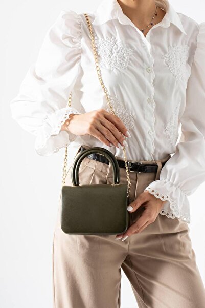 Legend Aksesuar Perry Zinci Askılı Kulplu Baget Kadın Taba El ve Omuz Çantası