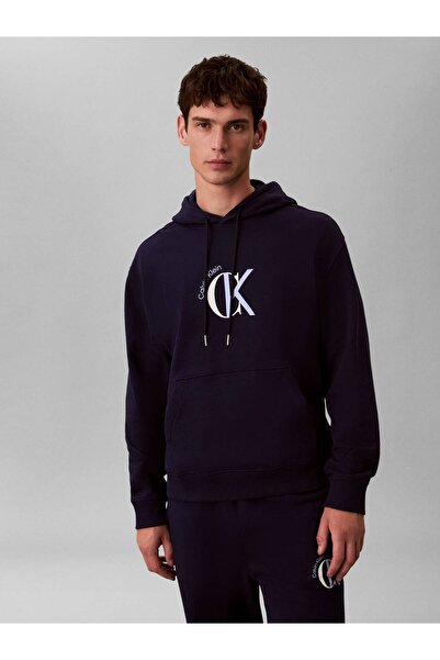 Calvin Klein Erkek Regular Fit Kapüşonlu Yaka Pamuklu Logo Baskılı Uzun Kollu...