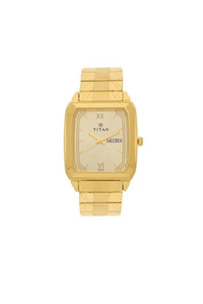 Titan Men’s Watch 1581YM05 – Champagne Dial, Dual-Tone Stainless Steel Strap,...