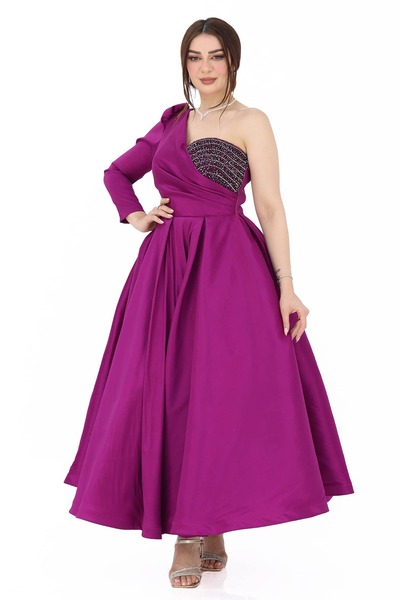 modern designer فستان فوشي بكم انيق