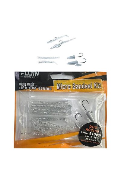 Fujin Micro Sandeel Kit LRF Silikon 12 Parça Grey