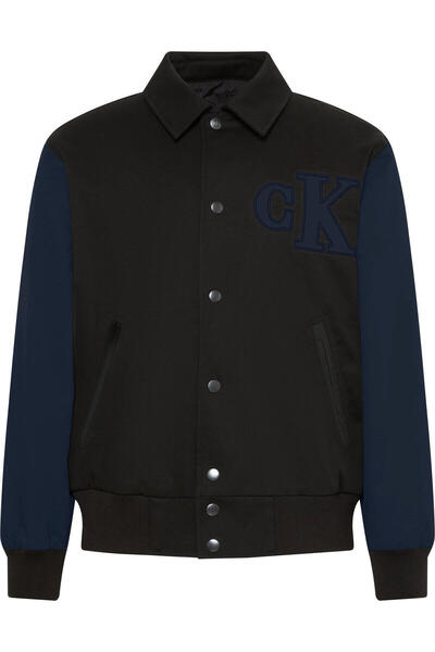 Calvin Klein LS COTTON NYLON VARISTY BOMBER J Siyah Erkek Ceket