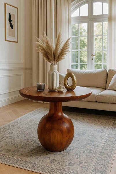 Simillo Home&Living Meşe Renk Modern Orta Sehpa – Ahşap Mantar Model