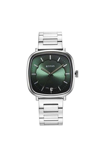 Titan ساعة رجالية 1885SM01 - مينا أخضر، علبة مصممة بشكل مميز، سوار من الفولاذ...
