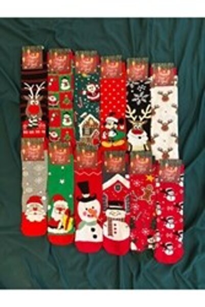 Alıç Women'S/Men's Long Socks New Year - Christmas - Christmas Themed Unisex Socks Gift Socks Pack of 10