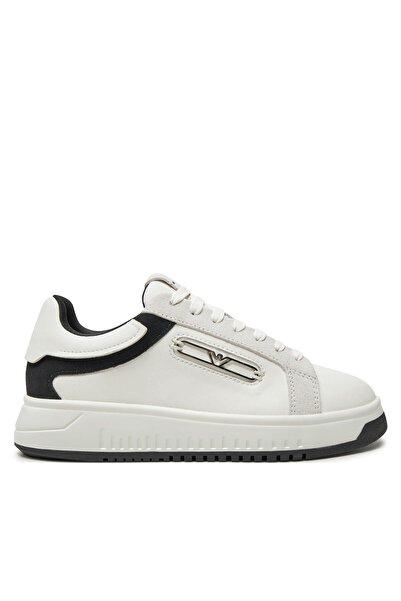 Emporio Armani adidași femei Off White/Negru X3X024 XR222 C679