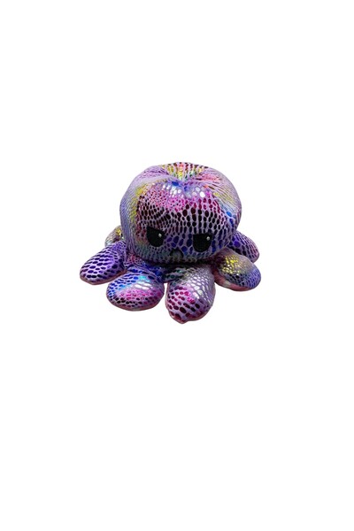 OEM Reversible plush octopus with happy face and sad face, OEM, with dots