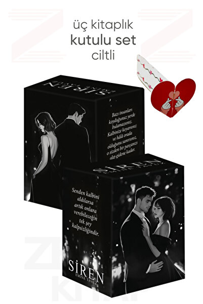 İndigo Kitap Siren 3 Kitap Set(CİLTLİ-KUTULU) Özel Tasarım Kalp Ayraç Hediye