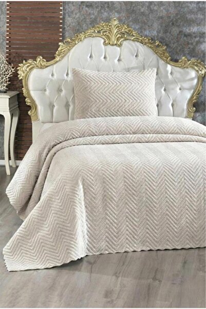 Çeyiz Diyarı غطاء سرير فردي من ويلسوفت بالموجات فوق الصوتية مقاس 180×230 بلون الكابتشينو