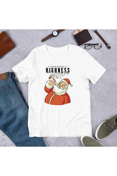 kahire تي شيرت أبيض للجنسين لعيد الميلاد ميري هاينس