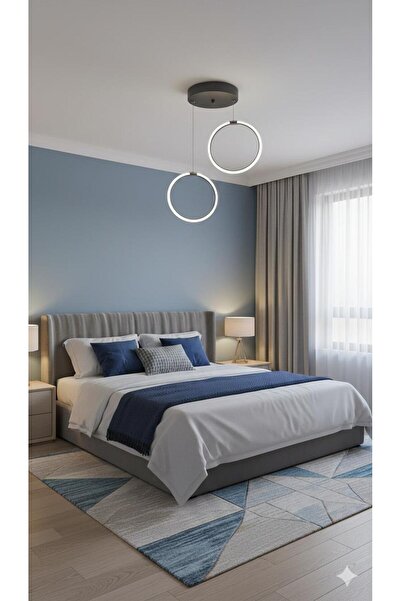 BİAVİZE 2'Lİ GRİ SİMİT LED MODERN SARKIT AVİZE