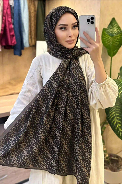 CUOCA LOUNGE Harf Desenli Çift Taraflı Kaşmir İpek Şal