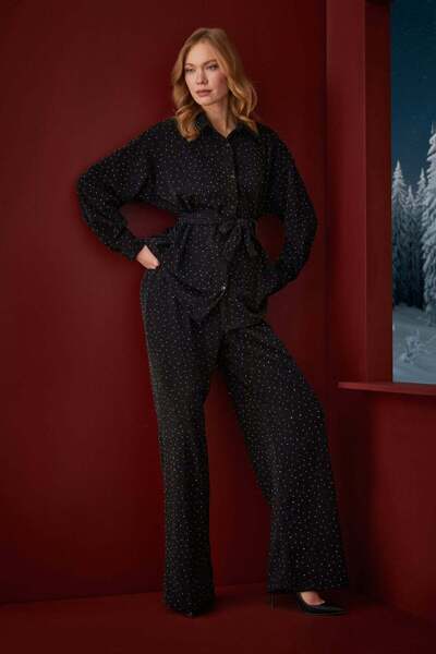 Fulla Moda Fullamodest Buy Belted Stone Glitter 2-Piece Set