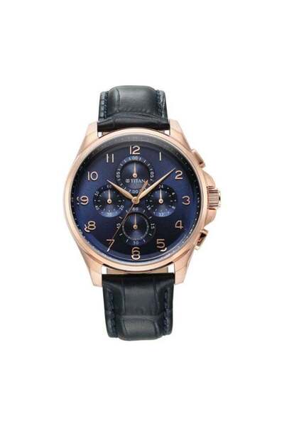 Titan Classic Chrono Men's Watch 90169WL01 - Blue Dial, Blue Strap, 42mm