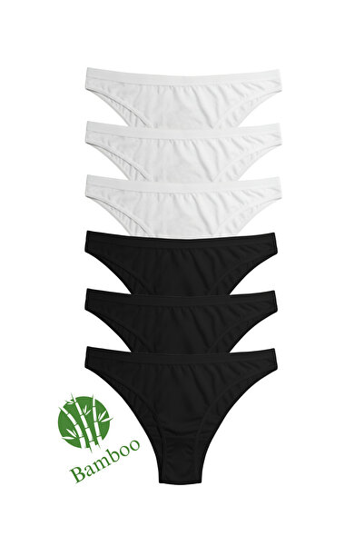Hmd 6-Piece Soft Women's White Bamboo Panties Comfortable and Flexible