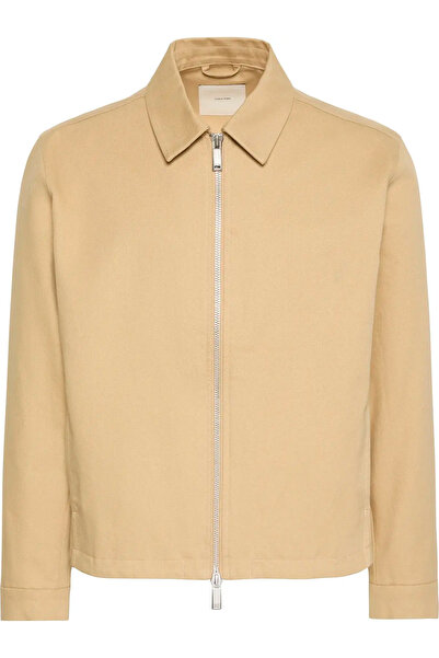 Calvin Klein LS COTTON DOBBY BLOUSON JKT Erkek Krem Fermuarlı Ceket