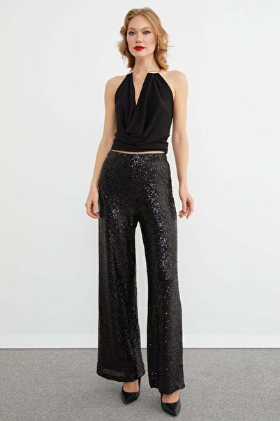 Fulla Moda Buy Elastic Sequin Palazzo Pants (or Elastic Sequin No. Palazzo Pants if It's a Product Code)