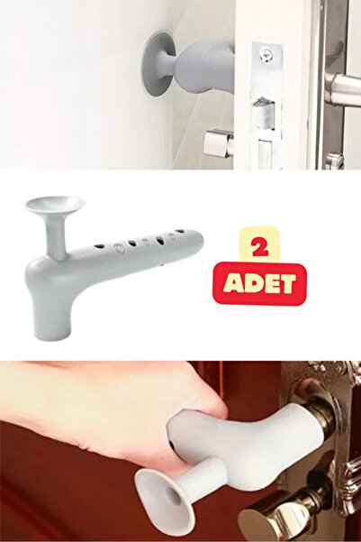 MİNTOLA STORE 2 Adet Silikon Kapı Kolu Koruyucu Stoper Gri Kapı Arkası Duvar ...