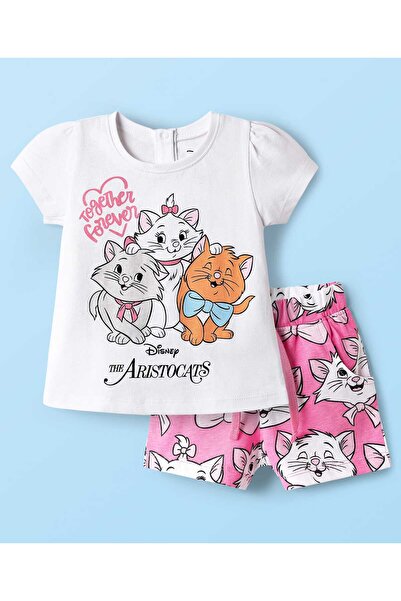 Babyhug Disney طقم نوم قصير من الجيرسيه المفرد بطبعة ماري من فيلم أريستوكاتس ...