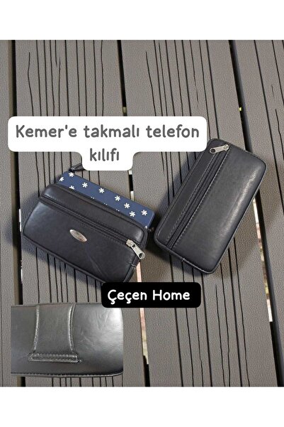 ÇEÇEN HOME Fermuarlı Kemere Takılan Telefon Kılıfı Bel Kemer Çantası Yan Tele...