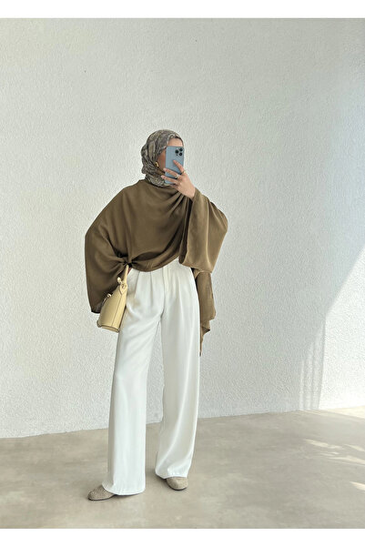 MODA AKSA DÖKÜMLÜ KREP PALAZZO BEYAZ