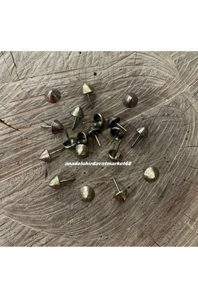 DMR KONİK KABARA RAPTİYE SİVRİ KABARA KANEPE KOLTUK ÇİVİSİ ANTİK SARI 11MM 50...