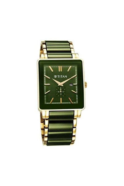 Titan Regalia Shaped Ceramic Quartz Analog Watch for Men - Green Dial