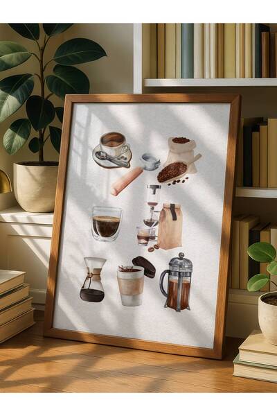 fuart.co Kahvenin Dünyası Kahve Temalı Dijital Baskı Poster (Çerçevesiz)