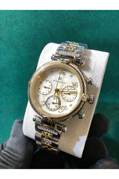 Momentus Steel Calendar Butterfly Clip Waterproof Women's Wristwatch