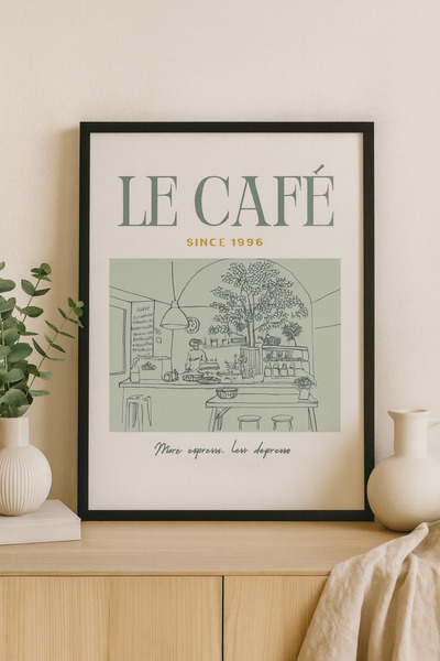 hello solaris Le Cafê - Vintage Art Deco Poster - Mutfak&Salon Duvar Dekoru -...